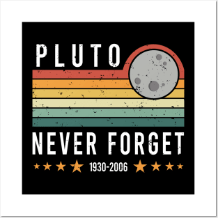 Never Forget Pluto. Retro Style Funny Space, Science Designe Posters and Art